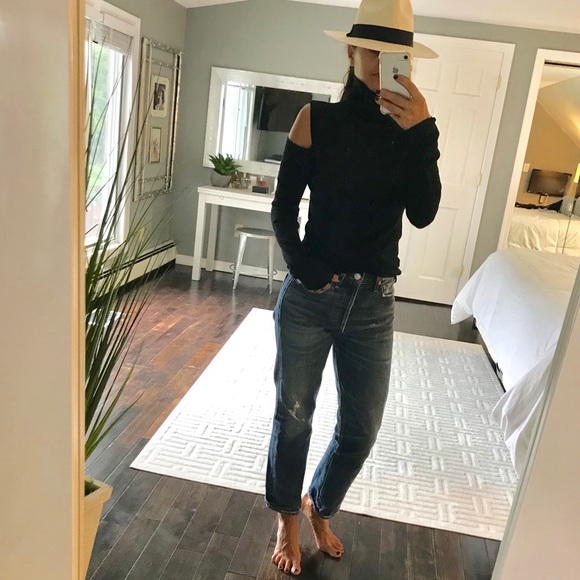 Patrizia Luca Sweaters - Patrizia Luca black cold shoulder turtleneck XS